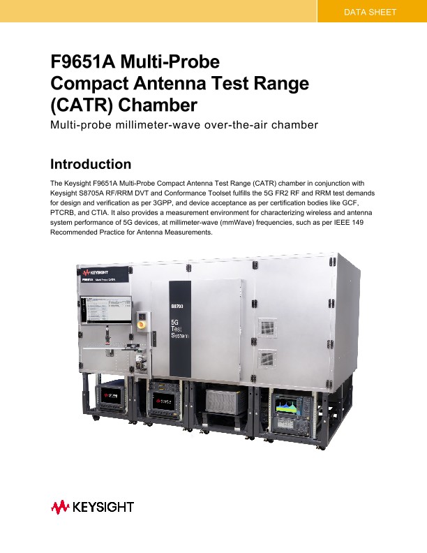 F9651A MultiProbe Compact Antenna Test Range (CATR) Chamber PDF Asset
